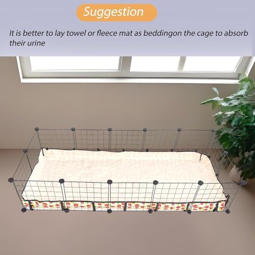 Guinea Pig Cage Liner，Washable Waterproof Oxford Cloth Cage Liners for Small Animals,Hamster Chinchilla Hedgehog Rabbit and Other Small Animals Not Include Cage(28x70 inches)