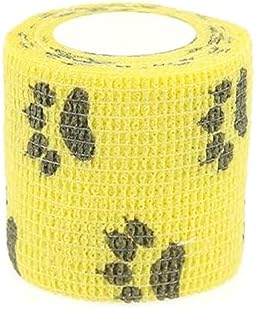 Self Adhesive Bandage Wrap Animal Cohesive Bandage Self Adherent Wrap First Aid Tape for Dogs Cats Horses Birds & Wrist Healing Ankle Sprain (2 Inch Sunshine Set 6 Rolls)