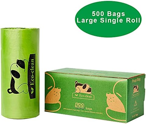 ECO-CLEAN Dog Poop Bags, 500 Count, Leak-Proof, Earth-Friendly, Tissue-Style Dispensing, Big Enough for All Pet Size, Keep Your Hands Safe