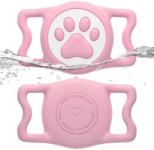 IP68 Waterproof Dog AirTag Holder for Dog Collar, Soft, Stretchy Silicone