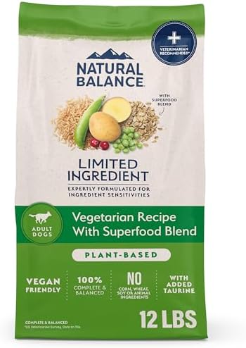 Natural Balance Limited Ingredient Dog Food, Vegetarian, 12 lb