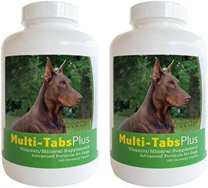 Healthy Breeds Doberman Pinscher Multi-Tabs Plus Chewable Tablets 180 Count (Pack of 2)