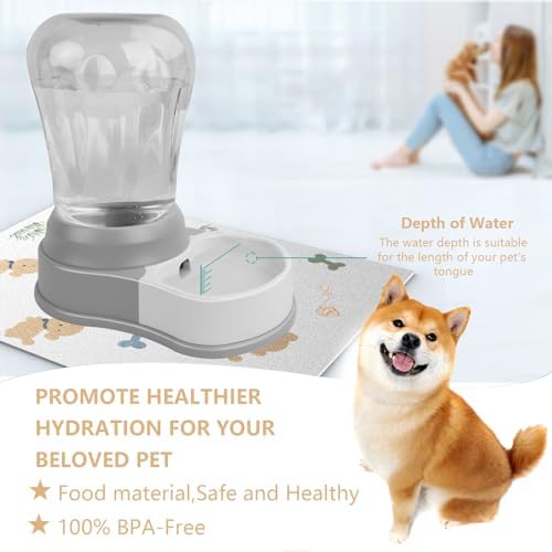 STALTWO 1.6 Gallon Automatic Dog Water Dispenser, Non-Slip Mat, BPA-Free