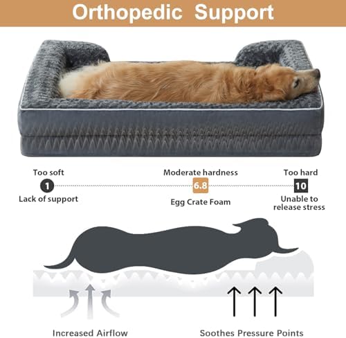 WNPETHOME Orthopedic Washable XXL Dog Bed for Senior Dog Cozy Sleep
