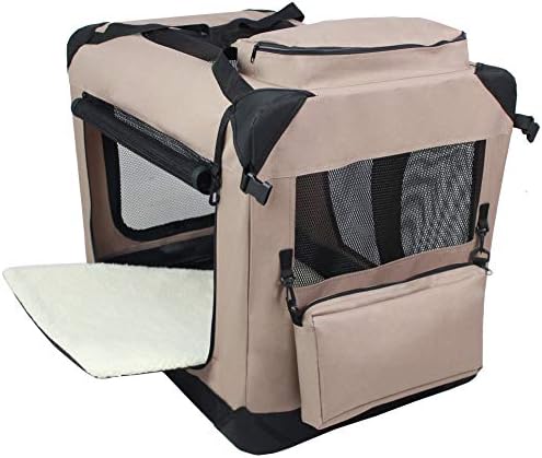 EliteField 3-Door Soft Dog Crate with Bed & Carrying Bag (2-Year Warranty)