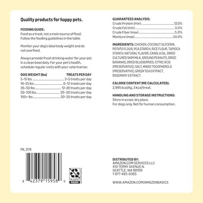 Amazon Basics Peanut Butter & Banana Flavor Training Treats for Dogs, 1 lb. Bag (16 oz) (Previously Wag)