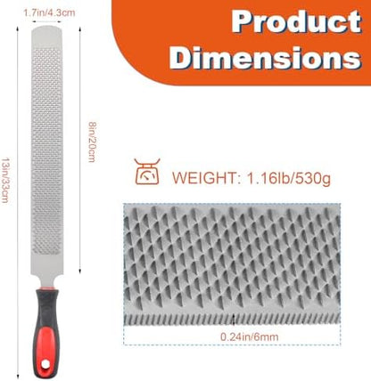 13" Hoof Rasp,Farrier Rasp,Farrier Tools with Rubber Handle