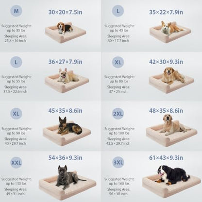 BFPETHOME Orthopedic Washable Dog Bed, Sleeping Couch for Large Senior Dogs