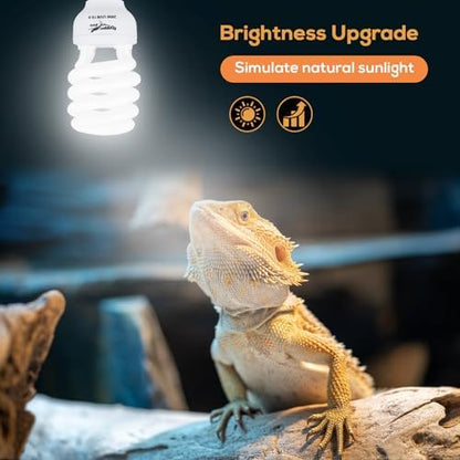 UVB Bulb for Reptiles, 10.0 26W UVB Light for Reptiles, Hygger zoo UVA UVB Reptile Light Bulb Reptile UVB Bulb UVB Light for Bearded Dragon Turtle Lizard Reptile Lamp Terrarium Lamp for Desert Reptile