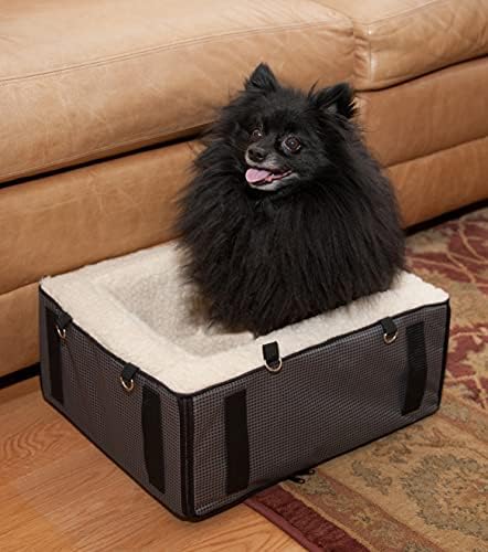 Pet Gear Lookout Booster Car Seat, Removable Comfort Pillow, Safety Tether Included, Installs in Seconds, No Tools Required, NEW Designer Slate - Grey