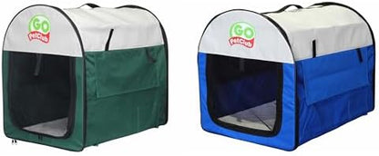Go Pet Club 18" Rounded Top Soft Collapsible Dog Crate, Portable Pet Carrier, Thick Padded Pet Travel Crate for Indoor & Outdoor, Soft Sided Pet Foldable Kennel Cage with Durable Mesh Windows, Green