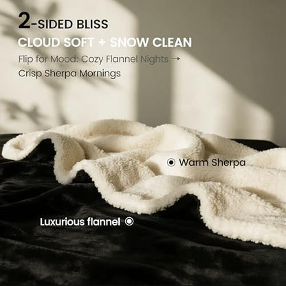gogobunny Waterproof Blanket for Twin Bed, Warm Sherpa Fleece Throw, 60x80