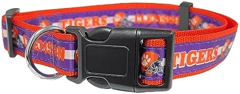 Pets First Collegiate PET Collar OLD VERSION Clemson Tigers Dog Collar, Size Large. Best Sports Team Collar for Dogs & Cats. A Shiny & Colorful Dog & Cat Collar Licensed by The NCAA