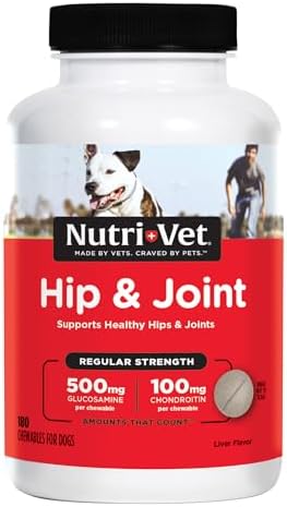Nutri-Vet Hip & Joint Dog Supplement, 500mg Glucosamine, 180 Count