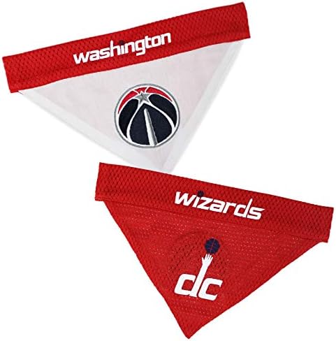 Pets First NBA Dog Bandana - Washington Wizards Reversible Pet Bandana. 2 Sided Home & Away Sports Bandana with a PREMIUM Embroidery TEAM Logo, Small/Medium