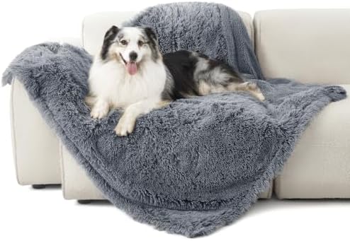 Bedsure Waterproof Dog Blankets for Large Dogs, Fluffy Faux Fur, 50×60"