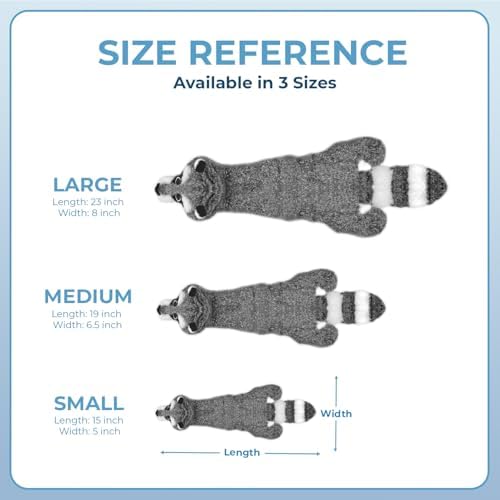 Best Pet Supplies 2-in-1 Stuffless Squeaky Dog Toy - Raccoon, Medium