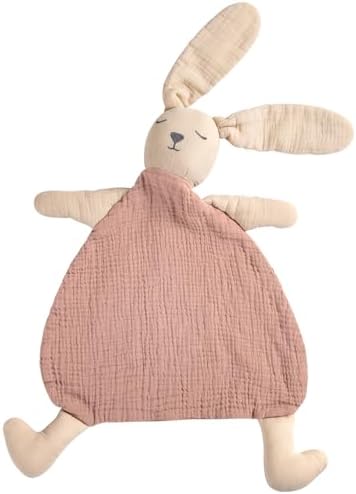 lulumoon Muslin Baby Security Blanket: Soft Bunny Lovey for Self-Soothe