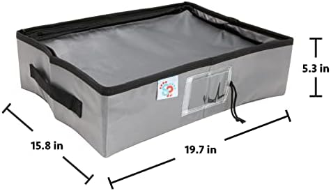 SportPet Designs Portable Travel Litter Box for Cats, Large Collapsible with Zippered Lid, Water-Resistant & Leak-Resistant Cat Litter Tray for Travel, Gray