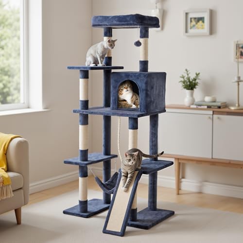 63 Inch Cat Tree Tower with Sisal Scratching Post