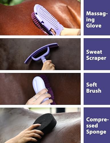 11-Piece Horse Grooming Kit with Waterproof Tote Sugar Taro