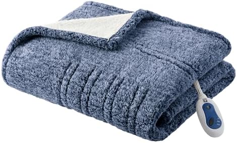 True North by Sleep Philosophy Heated Throw Blanket, 50 x 60, Blue