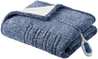 True North by Sleep Philosophy Heated Throw Blanket, 50 x 60, Blue