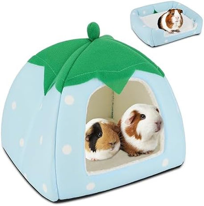 BWOGUE Guinea Pig Bed Hideout, Washable Hamster Cave for Small Animals
