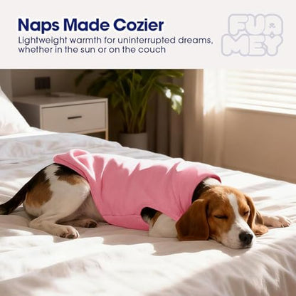 FUAMEY Dog Fleece Vest for Small Dogs,Warm Stretchy Dog Sweatshirts Pullover with Leash Hole Dogs Sweater Soft Pet Turtleneck Cozy Pet Vest Lightweight Sleeveless Pink S
