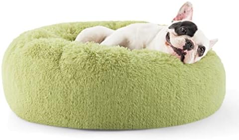 Bedsure Calming Small Dog Bed Donut Washable Cat＆Puppy Bed,23 inches Green