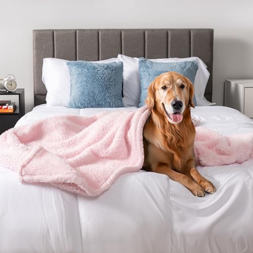 PetAmi Soft Plush Sherpa Dog Blanket for Pet Cat, Large 40x60, Pink