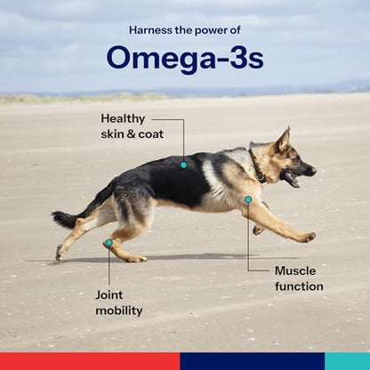 Covetrus Omega-3 Soft Gels for Large Dogs – Essential Fatty Acids with Vitamins A, E & D3 – Skin, Coat & Joint Supplement – 60 Count