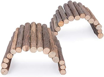 Niteangel Wooden Ladder Bridge, Hamster Mouse Rat Rodents Toy, Small Animal Chew Toy