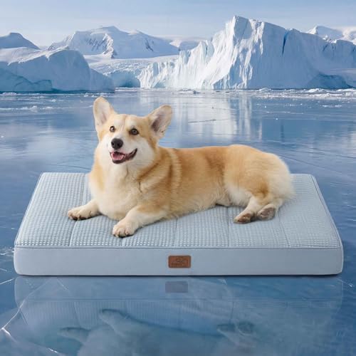 Bedsure Cooling Dog Bed for Crate, Large Breathable Pet Summer Bed, 35 Inch