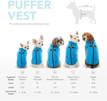Gooby Puffer Vest Dog Jacket, Purple, X-Small