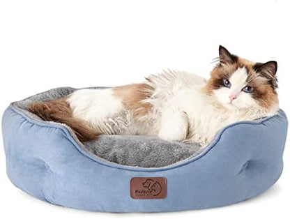 Bedsure Small Dog Bed Washable,Round Cat Beds for Indoor Cats,20in