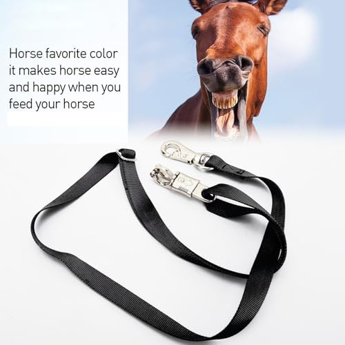Cross Ties for Horse, 4 Pack Adjustable Nylon Cross Ties Horse Trailer Tie with Panic Snap and Bull Snap,Adjustable Length from 44.5-78.5 Inch,Black