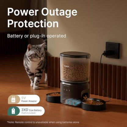 Automatic Cat Feeder for 2 Cats, Dual Cat Feeder with 5G WiFi APP