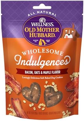 Wellness Old Mother Hubbard Wholesome Indulgences Soft-Baked Dog Biscuits, Natural Treats, Bacon, Oats, and Maple Flavor, 10 oz Bag