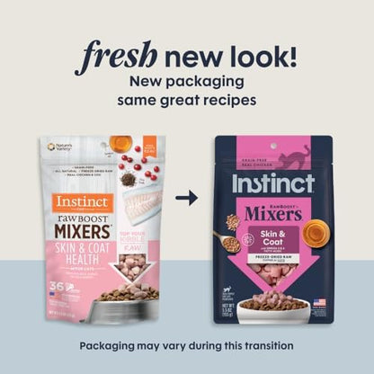 Instinct Freeze Dried Mixers, Cat Food Toppers, Skin & Coat, 5.5 oz