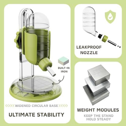 Hamster Water Bottle with Stand, 4oz Water Dispenser for Syrian Dwarf Hamsters Gerbils Mice Rats Degus (Green)
