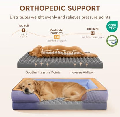 Comfort Expression Orthopedic Dog Beds for Large Sized Dog with Bolster