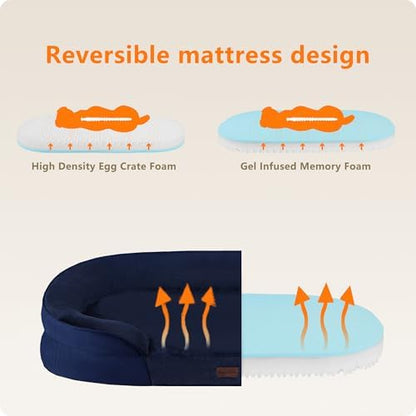 Dwanton Orthopedic Waterproof Medium Dog Bed Sofa, Gel Memory Foam, 36"