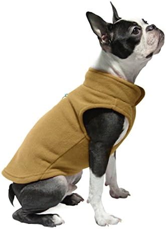 Gooby Fleece Vest Dog Sweater - Clay, Medium - Warm Pullover Fleece Dog Jacket with O-Ring Leash - Winter Small Dog Sweater Coat - Cold Weather Dog Clothes for Small Dogs Boy or Girl (Pack of 2)