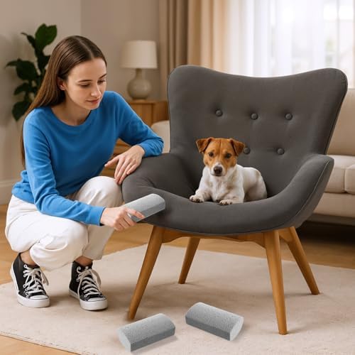 InnoHHustle 2 Pcs Pet Hair Block, Pet Hair Remover Grey Pumice Stone for Dog Cat Fur Removal Cleaning Dog Cat Fur Remover Stone Pets Rocks for Sofa Car Interior Bedding Carpet Couch Furniture