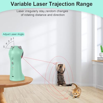 TBTeek Cat Toy, Automatic Cat Toy, 5 Fun Patterns, 4 Speed Modes (Green)