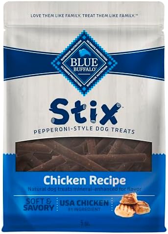 Blue Buffalo Stix Chicken Pepperoni-Style Dog Treats, 5 oz