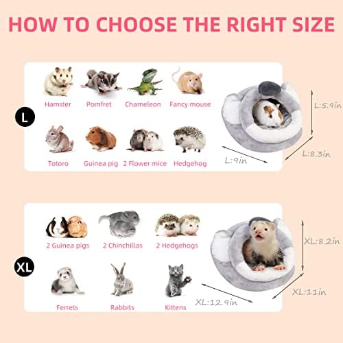 LEFTSTARER Guinea Pig Rat Bed and Hideout for Ferret Hedgehog Sleep and Hide, Hamster Small Pet Animals Supplies Toy Cage Accessories Nest