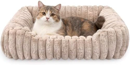 Rectangular Dog Bed, Washable Non-Slip Pet Mat, 24 Inch, Camel