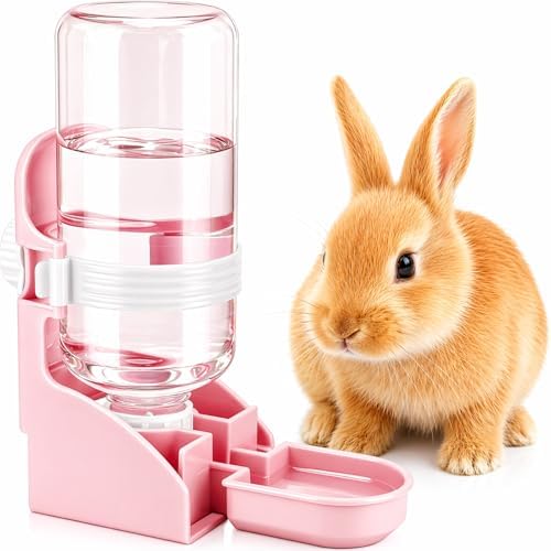 Rypet Rabbit Water Bottle No-Drip, Bunny Guinea Pig Water Dispenser(Pink)